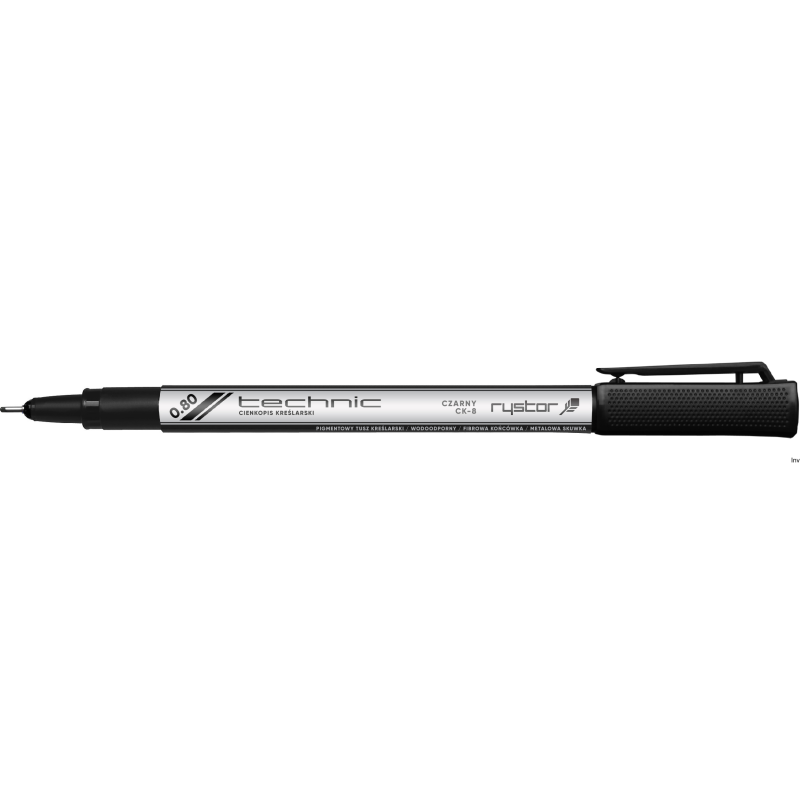 Cienkopis kreślarski wodoodporny 0.8 mm kolor czarny Rystor
