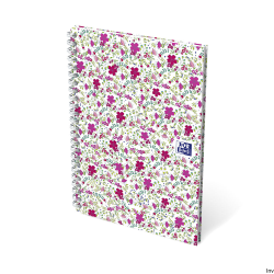 Kołonotatnik A5 60 kartek kratka tagi floral Oxford
