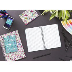 Kołonotatnik A5 60 kartek kratka tagi floral Oxford
