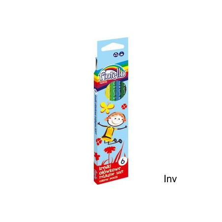 Kredki ołówkowe Fiorello Super Soft, trójkątne, 6 kolorów, miękki grafit