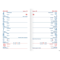 Kalendarz kieszonkowy 2026 TELEGRAPH, format 72 x 103 mm, 64 strony, oprawa broszurowa, wielokolorowy