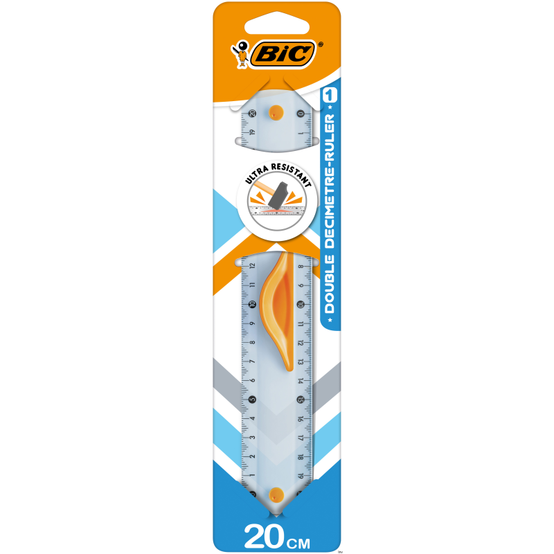 Linijka dwustronna z uchwytem 20 cm Bic Double Ruler 9926561