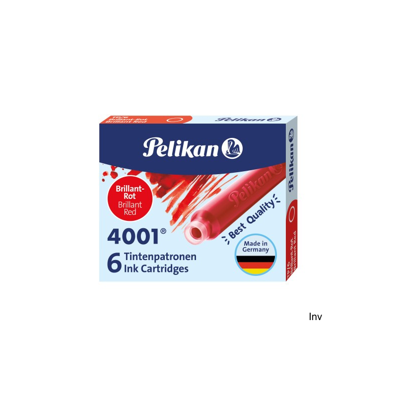 Naboje atramentowe Pelikan TP/6 krótkie czerwone 301192