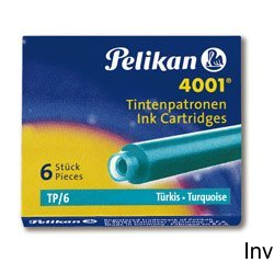 Naboje atramentowe Pelikan krótkie turkusowe TP/6, 6 sztuk
