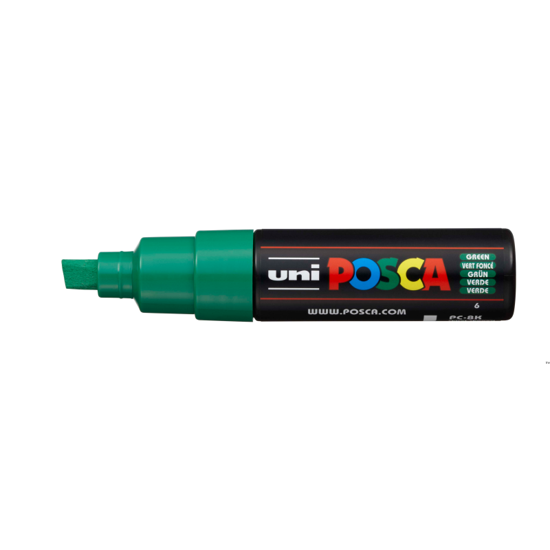 Marker Uni PC-8K zielony do pisania i malowania na różnych powierzchniach 8 mm
