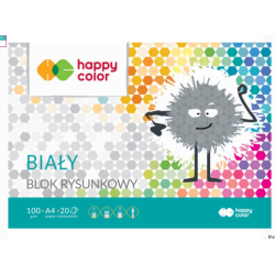 Blok rysunkowy Happy Color biały A3 20 arkuszy 100g