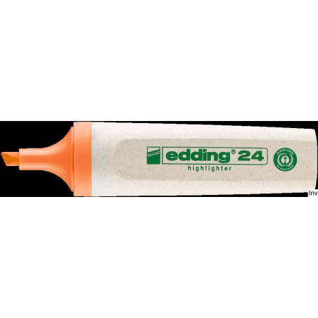 Zakreślacz ekologiczny Edding pomarańczowy 24/006, 10 sztuk, tusz na bazie wody, ścięta końcówka
