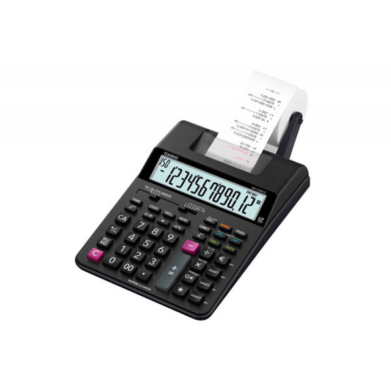 Kalkulator drukujący CASIO HR-150RCE, z zasilaczem, 12-cyfrowy, 165x295mm, czarny