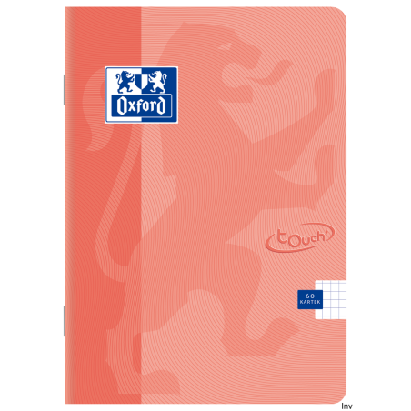 Zeszyt Oxford TOUCH PASTEL A5 60 kartek 90g kratka z marginesem kolor koralowy