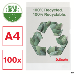 Folder groszkowy Esselte Recycled Premium PP 100 mic. A4 opakowanie 100 sztuk
