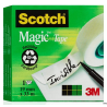 Taśma biurowa Scotch Magic 19mm x 33m, matowa, 3 sztuki z dyspenserem C-38 czarnym GRATIS