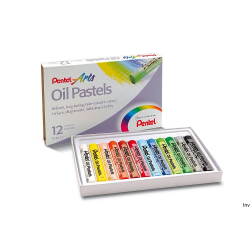Pastele olejne 12 kolorów Pentel PHN-12 do rysowania i malowania, bezpieczne dla dzieci