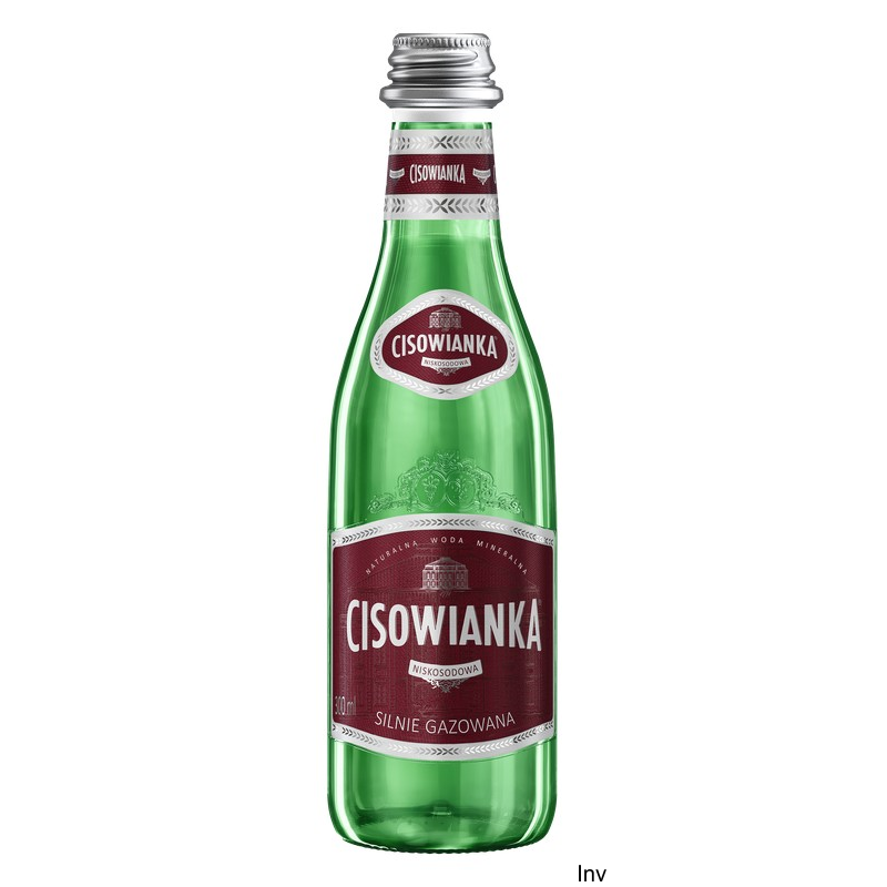 Cisowianka Woda Mineralna Silnie Gazowana 0,3l Szklana Butelka Karton 24 Sztuki