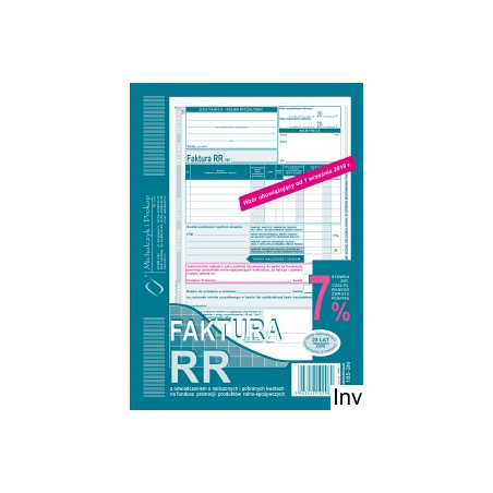 Faktura VAT RR A5, 80 kartek (1+1), 10-185-3N DOTTS