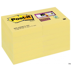 Post-It 3M Bloczek samoprzylepny Super Sticky 46,7x46,7 mm, żółty, 12x90 sztuk