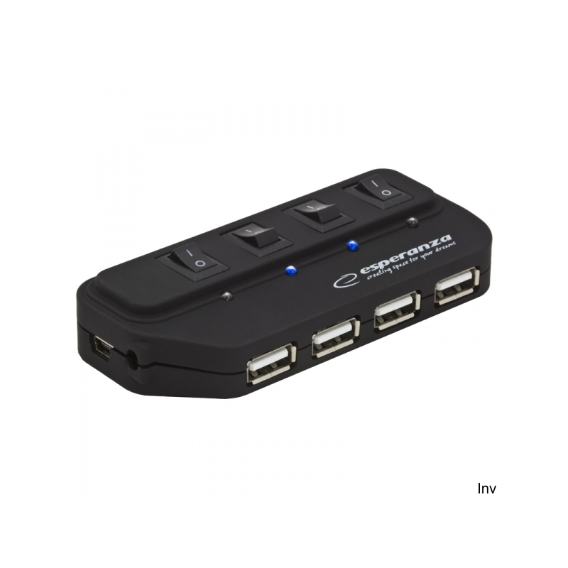 HUB USB 2.0 4 PORTY Z WYŁĄCZNIKAMI ESPERANZA