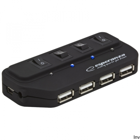 HUB USB 2.0 4 PORTY Z WYŁĄCZNIKAMI ESPERANZA
