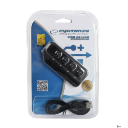 HUB USB 2.0 4 PORTY Z WYŁĄCZNIKAMI ESPERANZA