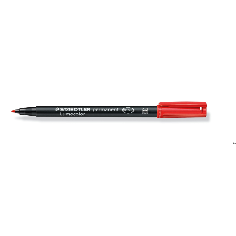 Foliopis permanentny Staedtler Lumocolor M 317 czerwony, zestaw 4 sztuki w etui