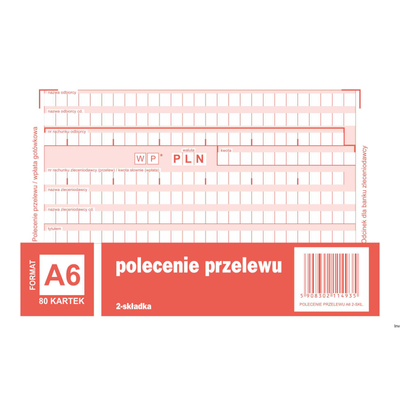 449-5M Polecenie przelewu (1+1) A6 80kartek MICHALCZYK&PROKOP