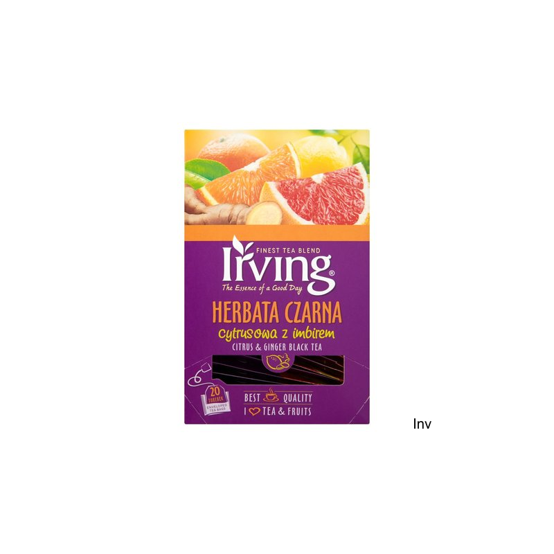 Herbata czarna IRVING cytrusowa z imbirem 20 torebek 1,5g