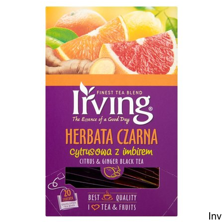 Herbata czarna IRVING cytrusowa z imbirem 20 torebek 1,5g