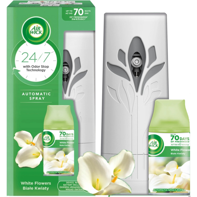 AIR WICK odświeżacz automat.doz.+wkład 250ml Freshmatic Białe Kwiaty
