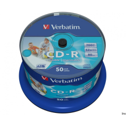 Verbatim Płyta CD-R 700MB 52x (50 sztuk) nadruk AZO Printable