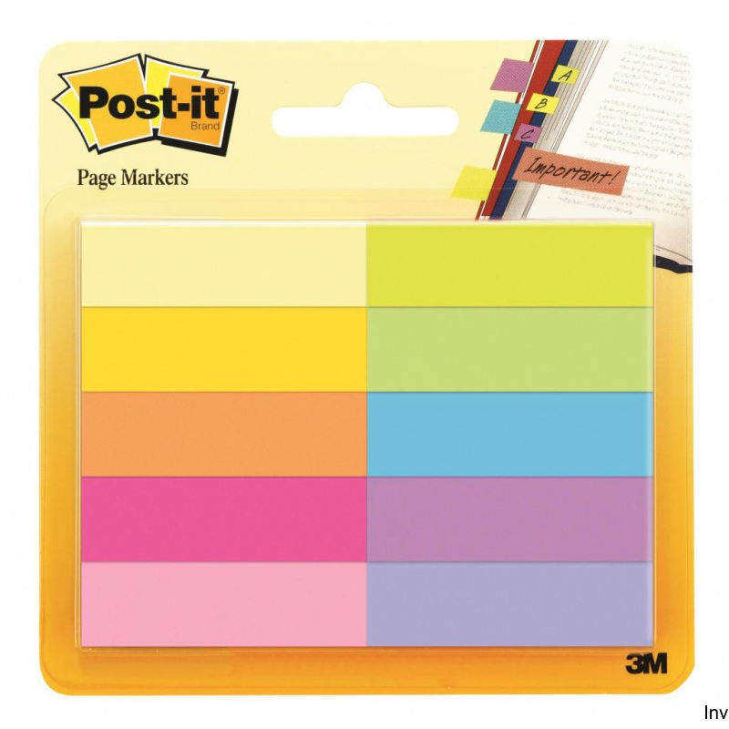 Zakładki indeksujące Post-It 12,7x44,4mm, mix kolorów, 10x50 sztuk, papier, 3M
