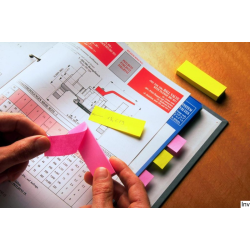 Zakładki indeksujące Post-It 12,7x44,4mm, mix kolorów, 10x50 sztuk, papier, 3M