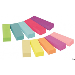 Zakładki indeksujące Post-It 12,7x44,4mm, mix kolorów, 10x50 sztuk, papier, 3M