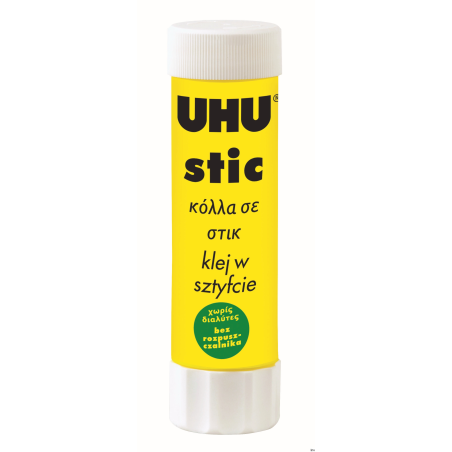 Klej w sztyfcie 40g UHU Stic do papieru, tektury, styropianu, z nakrętką zapobiegającą wysychaniu