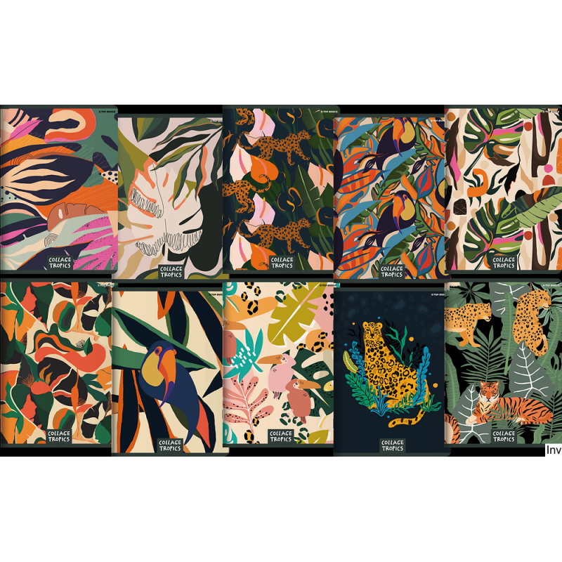 Zeszyt Top 2000 Collage Tropics A5 60 kartek 70g mix linia z marginesem