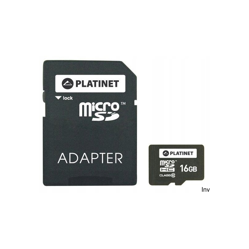 Karta pamięci Micro SDHC 16GB Class 10 z adapterem SD Platinet PMMSD1610
