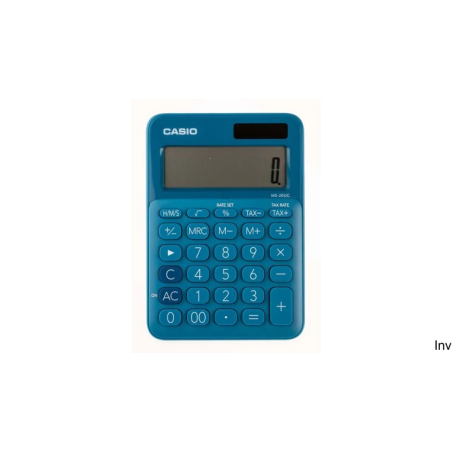 Kalkulator Casio MS-20UC-BU-S 12-cyfrowy niebieski z funkcją TAX i obliczeniami czasowymi