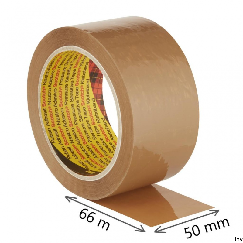 Taśma pakowa Scotch 3M HOT-MELT 50mm x 66m brązowa kauczukowa uniwersalna do wysyłek