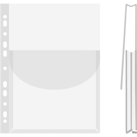 Koszulka na katalog Donau A4 transparentna z klapką 170 mic, pojemność do 27 mm, 11 dziurek, ekologiczna folia