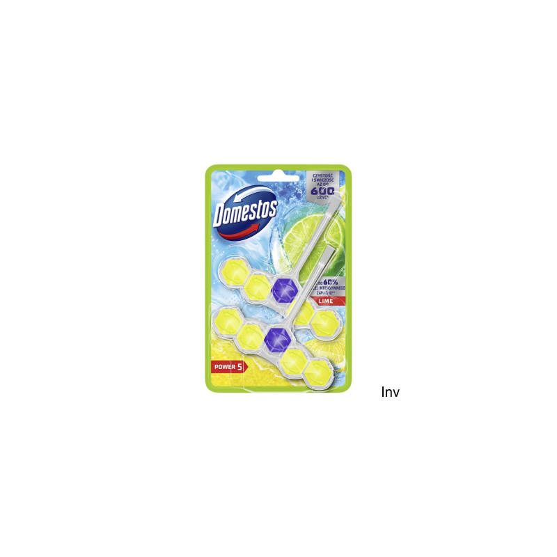 Domestos Zawieszka do toalety Power 5 Duo Lime 7x2x55g