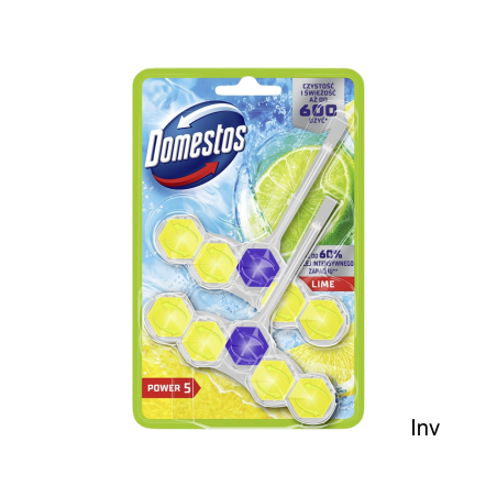 Domestos Zawieszka do toalety Power 5 Duo Lime 7x2x55g
