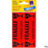 Etykiety informacyjne UWAGA SZKŁO 119 x 38 mm czerwony odblaskowy 10 sztuk Avery Zweckform