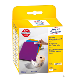 Etykiety uniwersalne Avery Zweckform 19x51 mm, 500 sztuk, białe, usuwalne do termodruku
