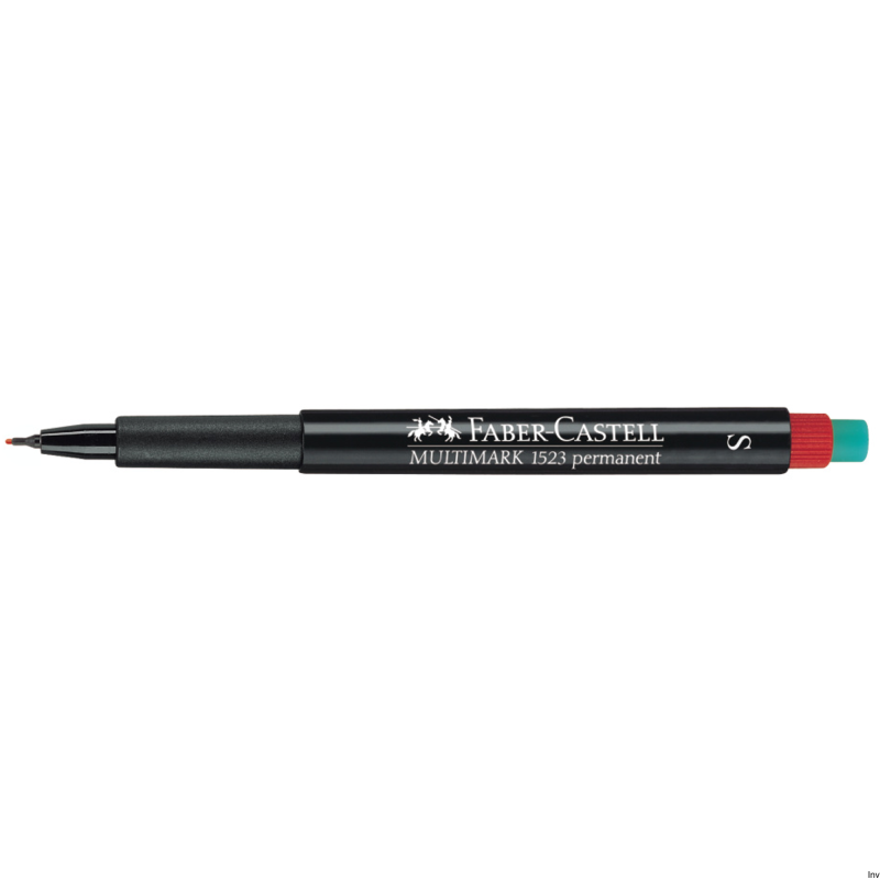 Foliopis OHP Multimark S 0.4 mm czerwony z gumką Faber-Castell