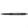 Foliopis OHP Multimark S 0.4 mm czerwony z gumką Faber-Castell