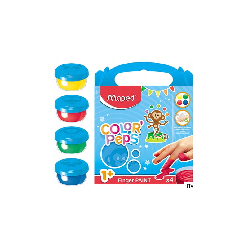 Farby do malowania palcami ColorPeps 80 g 4 kolory Maped dla dzieci od 1 roku życia