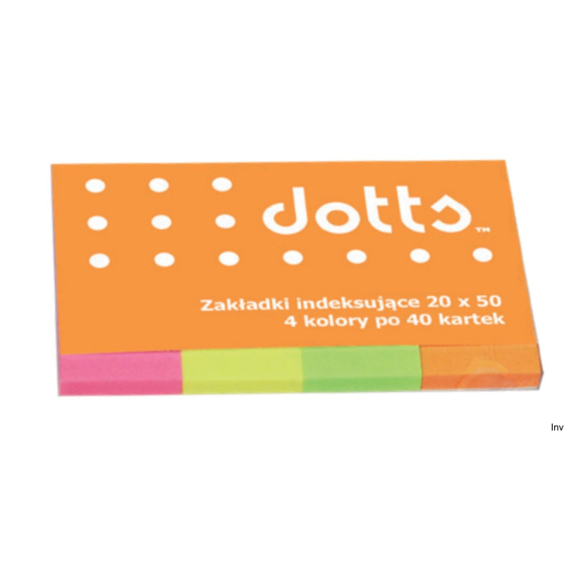 Zakładka indeksująca Dotts neonowa 20x50 mm, 4x40 kartek, samoprzylepna