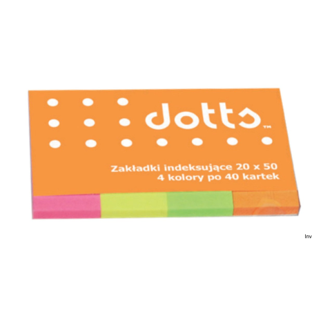 Zakładka indeksująca Dotts neonowa 20x50 mm, 4x40 kartek, samoprzylepna