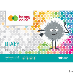 Blok rysunkowy Happy Color biały A4 20 arkuszy 100g