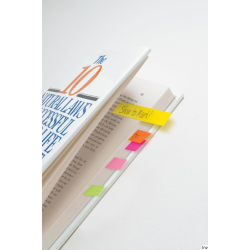 Znaczniki Post-It 3M, papier, 12,7x44,4 mm, 4x50 sztuk, mix kolorów neonowych