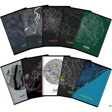 Zeszyt A5 Top 2000 Monochrome Mapping 80 kartek 70g mix linia z marginesem