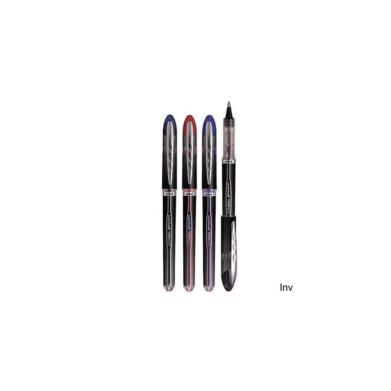 Pióro kulkowe Uni UB-205 czerwone z tuszem pigmentowym, wodoodpornym, wymienny wkład, średnica kulki 0,5 mm